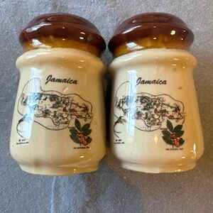 Jamaica Ceramic Spice Jars - Brown and Cream